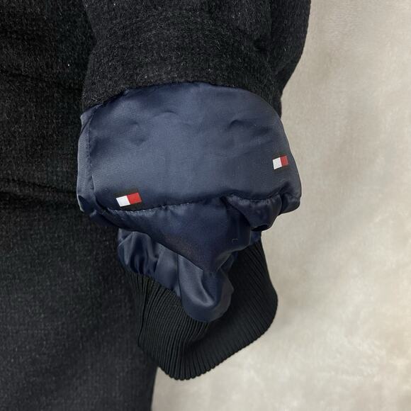 Tommy Hilfiger Men's 40L Wool Mix Overcoat Puffer Quilt Pilot Charcoal *no hood* - Picture 7 of 16